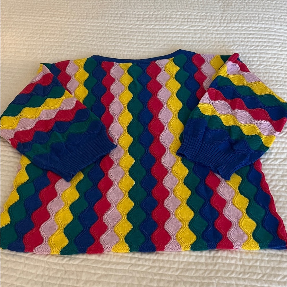 United Colors Of Benetton Multicolour Wavy Sweater Brand New XS/S - Picture 3 of 10